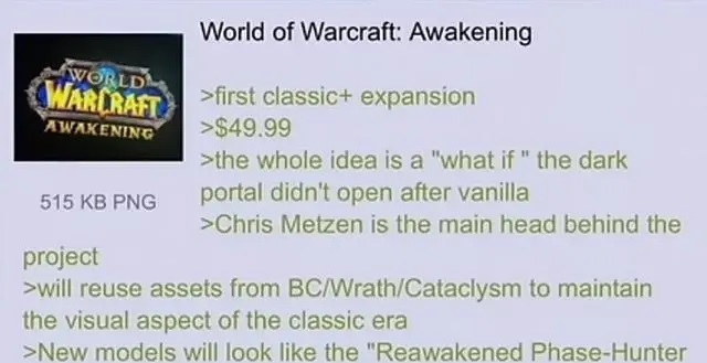 魔兽世界2.0时代：《Awakening》震撼曝光